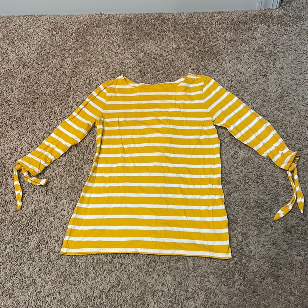 Yellow and white stripe shirt